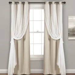 Wheat Curtain Panel Set With Overlay, 120 In.-Kirkland's Home Best