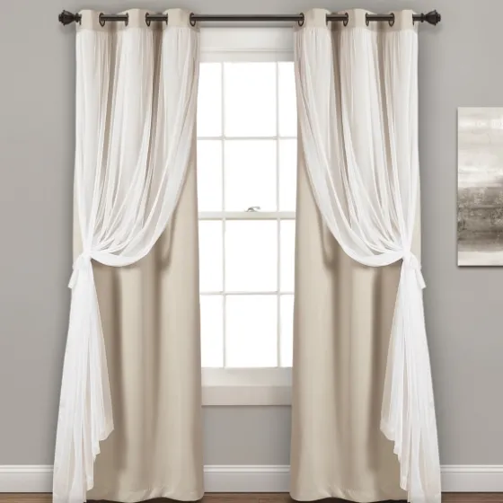 Wheat Curtain Panel Set With Overlay, 120 In.-Kirkland's Home Best