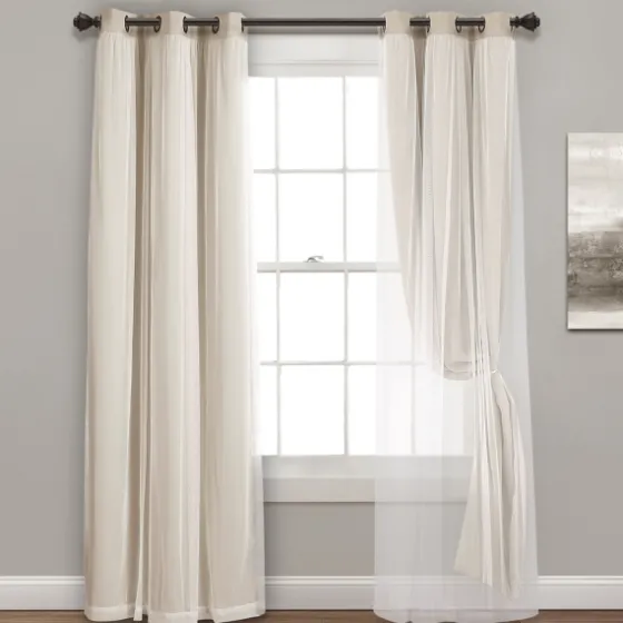 Wheat Curtain Panel Set With Overlay, 120 In.-Kirkland's Home Best