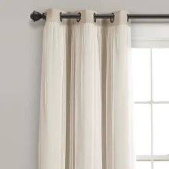 Wheat Curtain Panel Set With Overlay, 120 In.-Kirkland's Home Best
