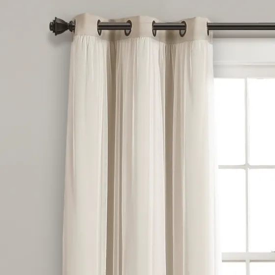 Wheat Curtain Panel Set With Overlay, 120 In.-Kirkland's Home Best