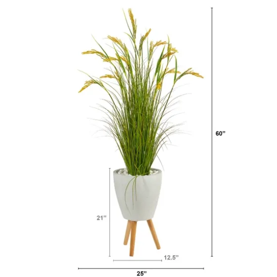 Wheat Grass In White Planter-Kirkland's Home Best Sale