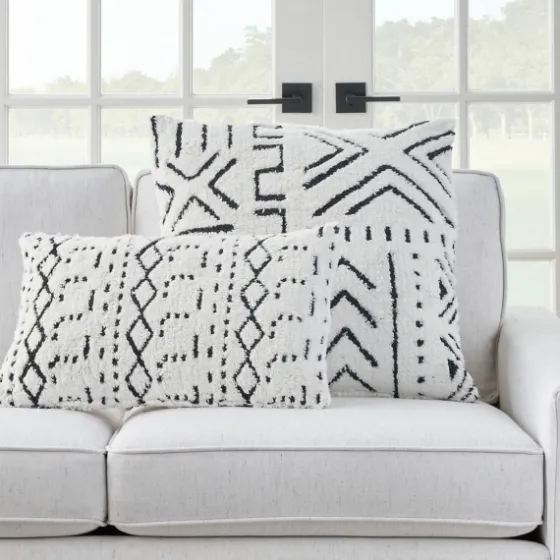 White And Black Tufted Geo Throw Pillow-Kirkland's Home Best