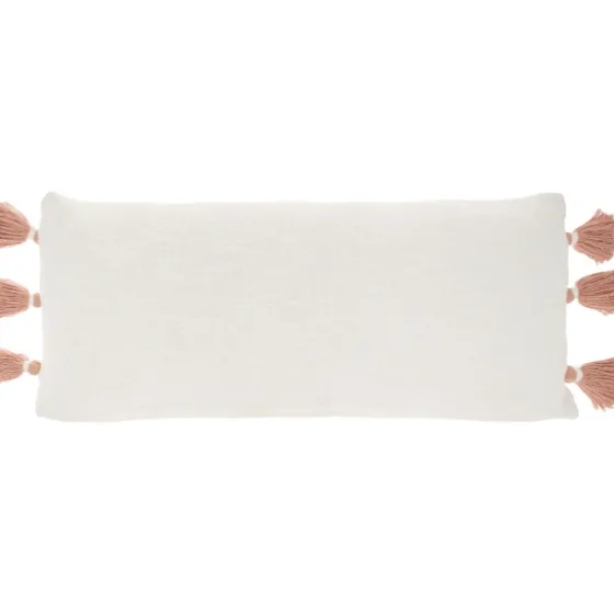White And Blush Braided Stripe Lumbar Pillow-Kirkland's Home Best