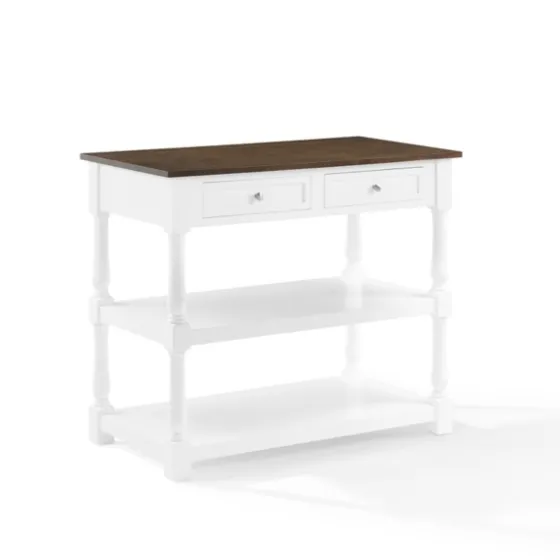White And Brown Wood Kitchen Island-Kirkland's Home New