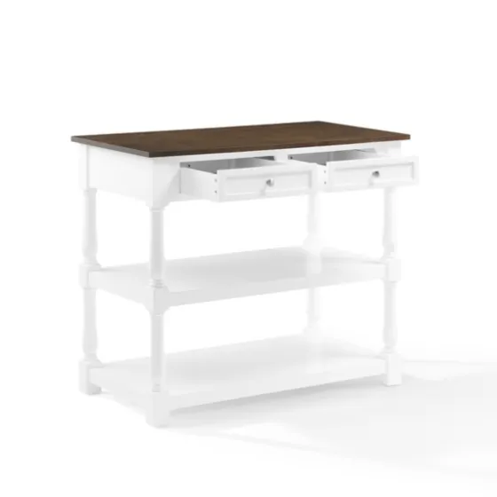 White And Brown Wood Kitchen Island-Kirkland's Home New