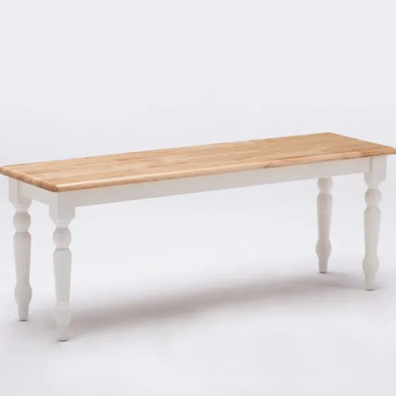 White And Natural Wood Dining Bench-Kirkland's Home Sale
