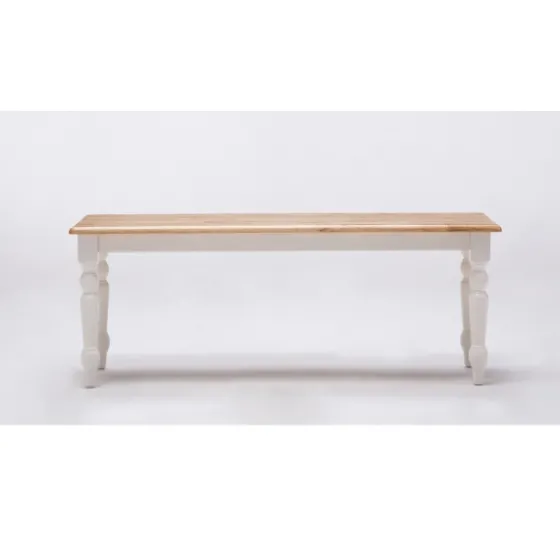White And Natural Wood Dining Bench-Kirkland's Home Sale