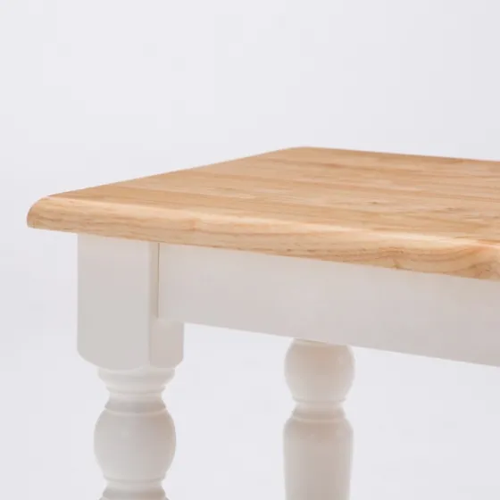 White And Natural Wood Dining Bench-Kirkland's Home Sale