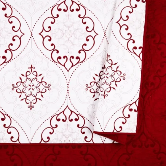 White And Red Pattern 3-Pc. King Quilt Set-Kirkland's Home Online