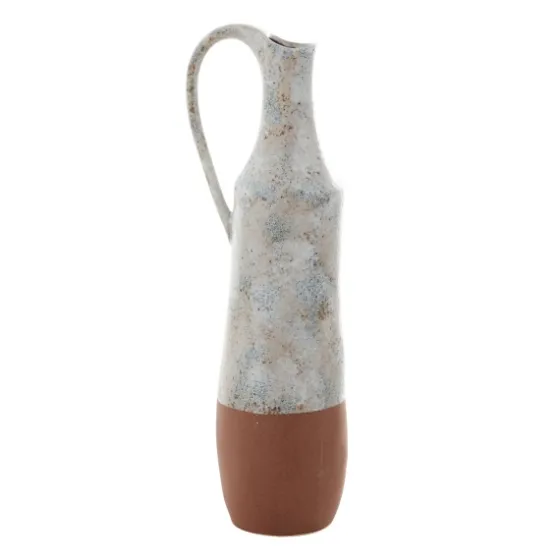 White And Rust Brown Ceramic Vase, 23 In.-Kirkland's Home Cheap