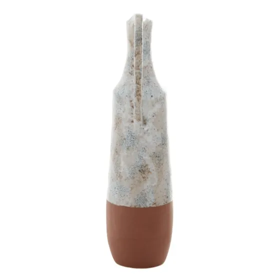 White And Rust Brown Ceramic Vase, 23 In.-Kirkland's Home Cheap