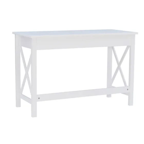 White Antique Pine X Frame Desk-Kirkland's Home Fashion