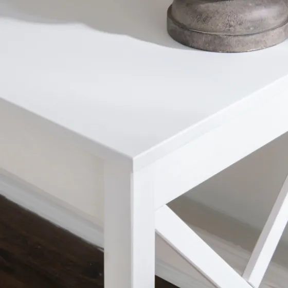 White Antique Pine X Frame Desk-Kirkland's Home Fashion