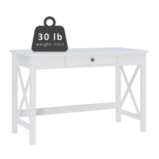White Antique Pine X Frame Desk-Kirkland's Home Fashion