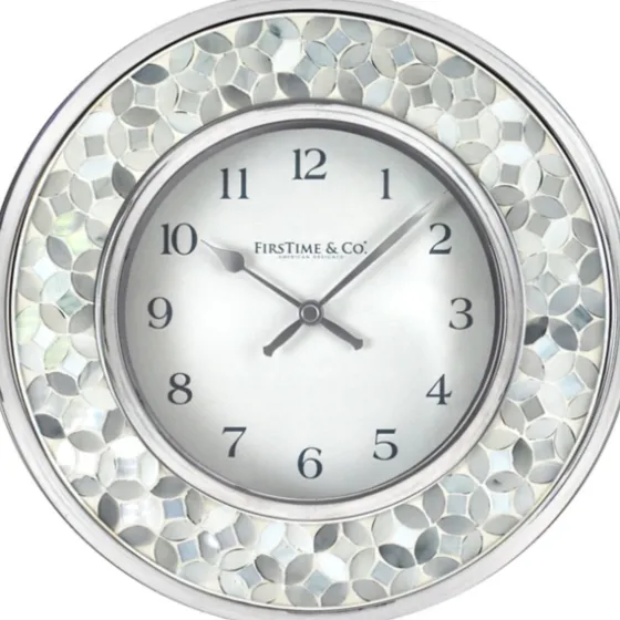 White Arabesque Mosaic Frame Wall Clock-Kirkland's Home Clearance