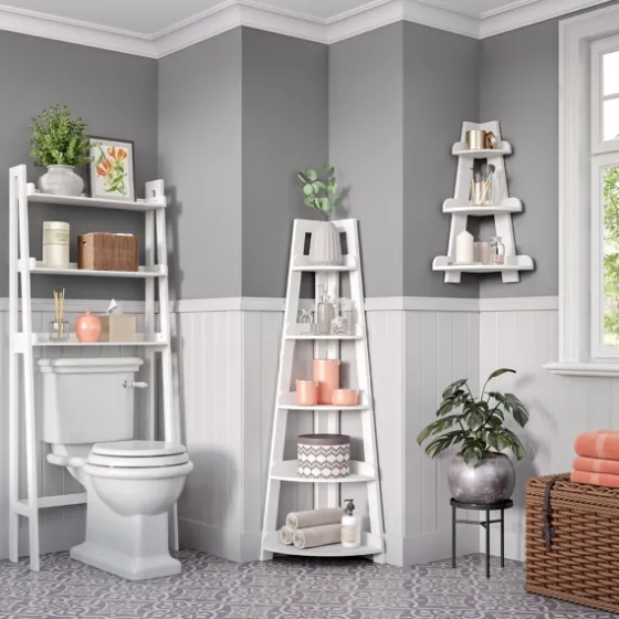 White Corner Ladder Shelf-Kirkland's Home Shop
