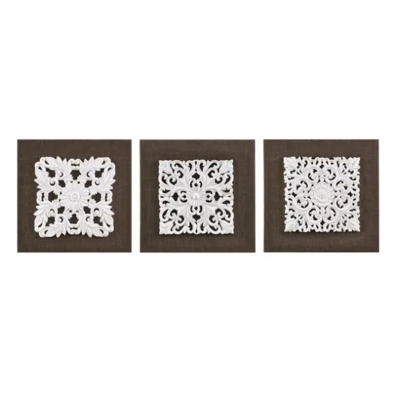 White Embellished Trinity Wall Plaques, Set Of 3-Kirkland's Home Cheap