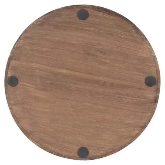 White Enameled Round Mango Wood Tray-Kirkland's Home Clearance