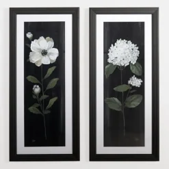 White Flower On Black I Framed Art Print-Kirkland's Home Discount