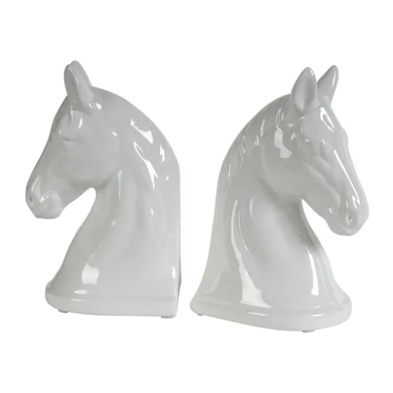White Horsehead 2-Pc. Bookends-Kirkland's Home Best Sale
