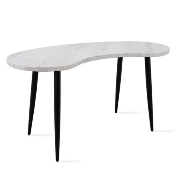 White Marble Kidney Shaped Desk-Kirkland's Home Best