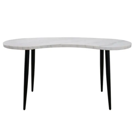 White Marble Kidney Shaped Desk-Kirkland's Home Best