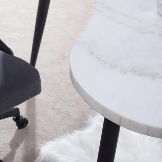 White Marble Kidney Shaped Desk-Kirkland's Home Best