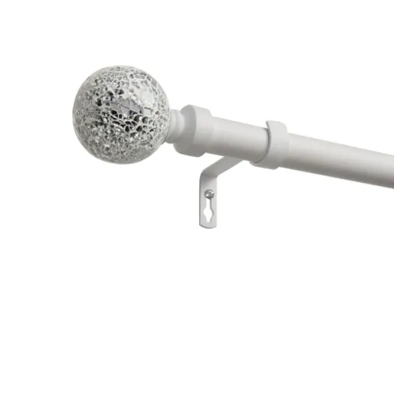 White Mirrored Mosaic Curtain Rod, 120 In.-Kirkland's Home Online