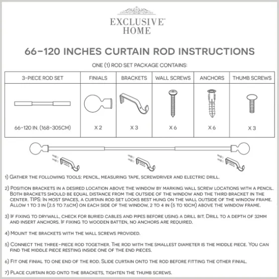 White Mirrored Mosaic Curtain Rod, 120 In.-Kirkland's Home Online