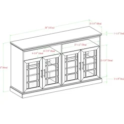 White Oak Glass Door Tv Stand, 58 In.-Kirkland's Home Store