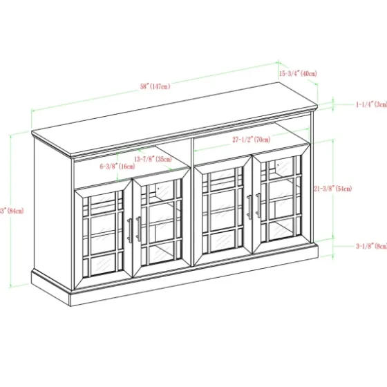 White Oak Glass Door Tv Stand, 58 In.-Kirkland's Home Store