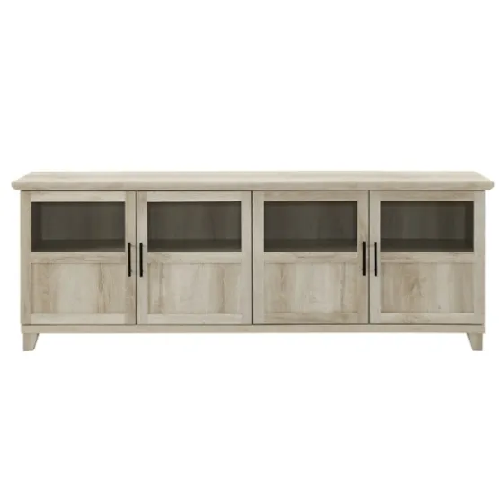 White Oak Glass Paneled Door Tv Stand-Kirkland's Home Cheap