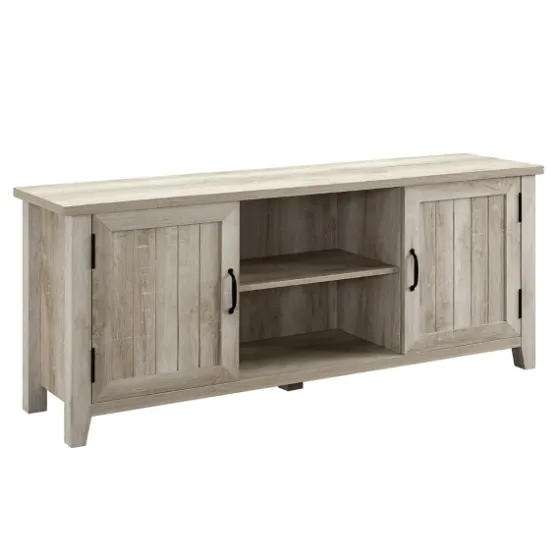 White Oak Grooved Door Tv Stand-Kirkland's Home Best Sale