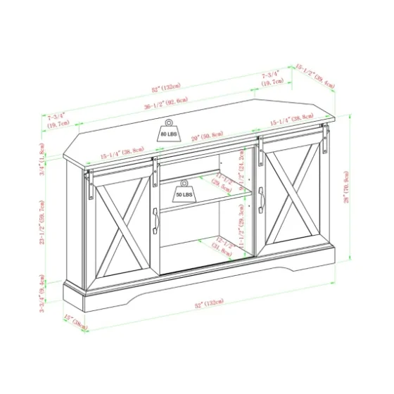 White Oak Sliding Barn Doors Corner Tv Stand-Kirkland's Home Best Sale