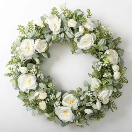 White Peony And Greenery Wreath-Kirkland's Home Best Sale