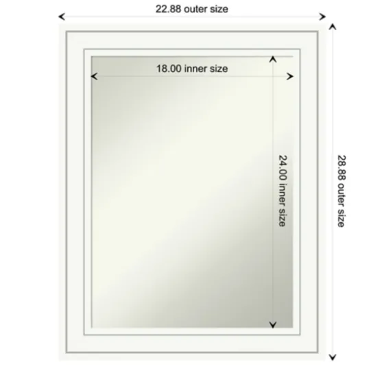 White Raised Frame Wall Mirror-Kirkland's Home Outlet