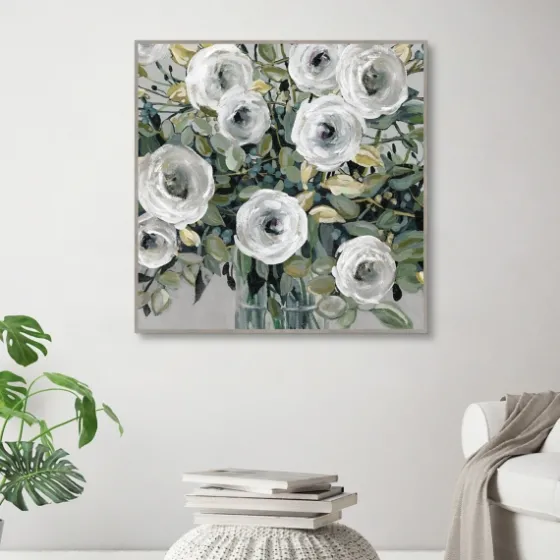 White Rose Parade Framed Canvas Art Print-Kirkland's Home Best