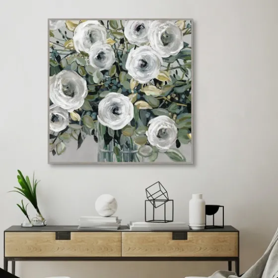White Rose Parade Framed Canvas Art Print-Kirkland's Home Best