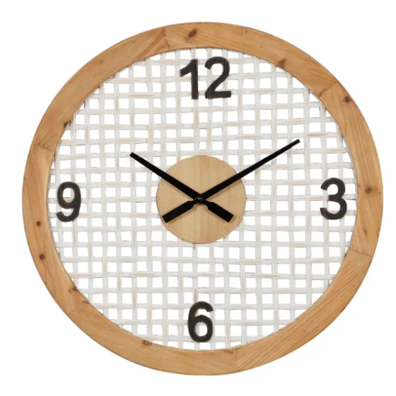 White Rustic Woven Farmhouse Wall Clock-Kirkland's Home Flash Sale