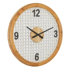 White Rustic Woven Farmhouse Wall Clock-Kirkland's Home Flash Sale