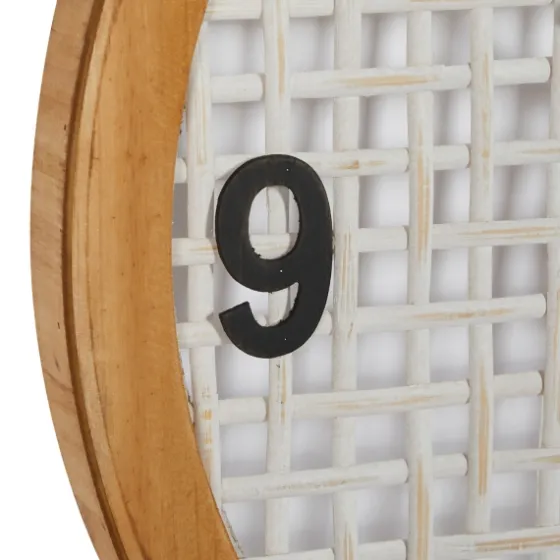 White Rustic Woven Farmhouse Wall Clock-Kirkland's Home Flash Sale