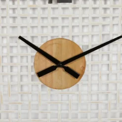 White Rustic Woven Farmhouse Wall Clock-Kirkland's Home Flash Sale