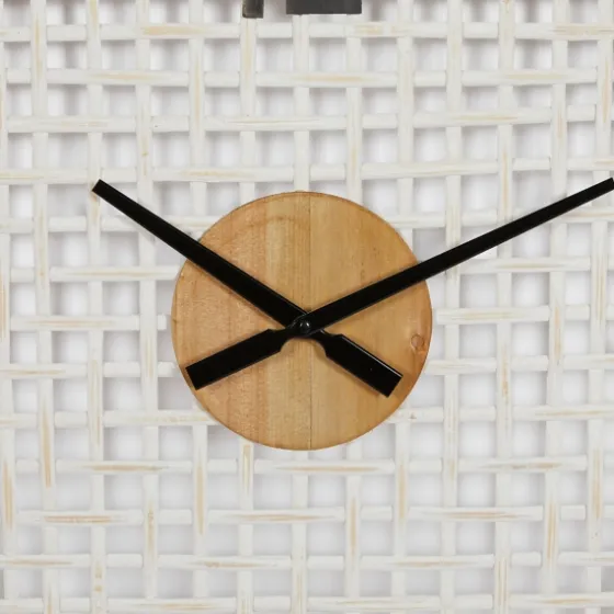 White Rustic Woven Farmhouse Wall Clock-Kirkland's Home Flash Sale