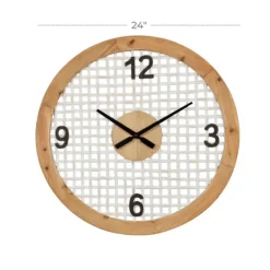 White Rustic Woven Farmhouse Wall Clock-Kirkland's Home Flash Sale