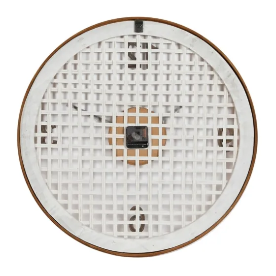 White Rustic Woven Farmhouse Wall Clock-Kirkland's Home Flash Sale