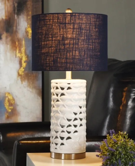 White School Of Fish Open Work Table Lamp-Kirkland's Home Outlet