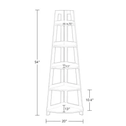 White 5-Tier Corner Ladder Bookshelf-Kirkland's Home Hot