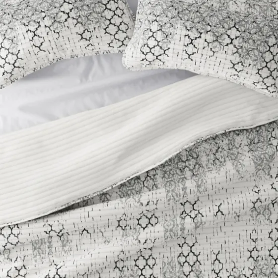 White Trellis Reversible 3-Pc. Queen Quilt Set-Kirkland's Home Discount