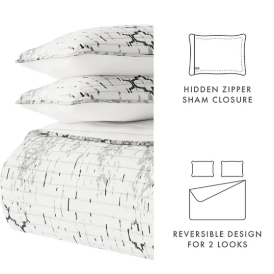 White Trellis Reversible 3-Pc. Queen Quilt Set-Kirkland's Home Discount